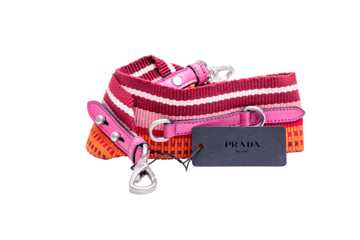 PRADA ALÇA CANVAS MULTICOLORS & PINK