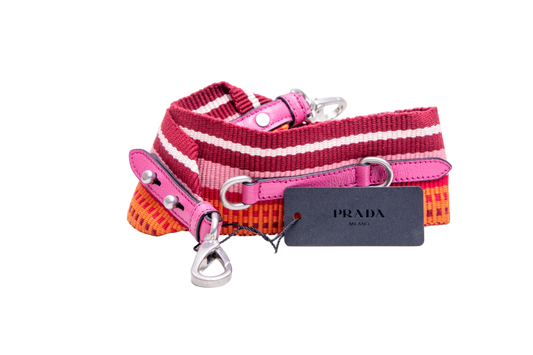 PRADA ALÇA CANVAS MULTICOLORS & PINK