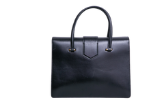 PRADA TURNLOCK FLAP HANDBAG BLACK/YELLOW