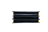 PRADA TURNLOCK FLAP HANDBAG BLACK/YELLOW