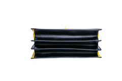 PRADA TURNLOCK FLAP HANDBAG BLACK/YELLOW