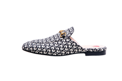 GUCCI MULE FLAT PRINCETOWN GG CANVAS B&W - 36 1/2 BR