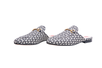 GUCCI MULE FLAT PRINCETOWN GG CANVAS B&W - 36 1/2 BR