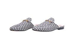 GUCCI MULE FLAT PRINCETOWN GG CANVAS B&W - 36 1/2 BR