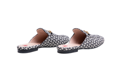 GUCCI MULE FLAT PRINCETOWN GG CANVAS B&W - 36 1/2 BR