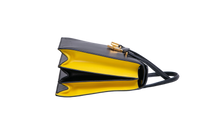 PRADA TURNLOCK FLAP HANDBAG BLACK/YELLOW