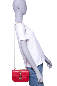 VALENTINO GLAM LOCK SMALL RED SHOULDER