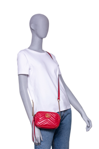 GUCCI MINI CAMERA BAG GG MARMONT RED