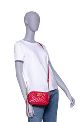 GUCCI MINI CAMERA BAG GG MARMONT RED