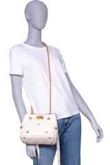 VALENTINO ROMAN STUD TOP HANDLE OFF WHITE