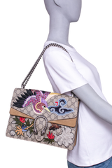 GUCCI DIONYSUS MEDIUM GG SUPREME BIRD EMBROIDERED