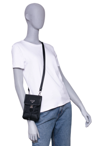 PRADA PHONE CASE BLACK NYLON & SAFFIANO