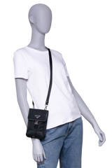 PRADA PHONE CASE BLACK NYLON & SAFFIANO
