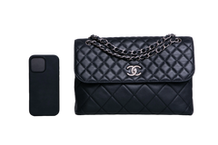 CHANEL THE BUSINESS FLAP BAG QUILTED BLACK