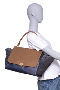 CELINE TRAPEZE LARGE MARINE & CARAMEL