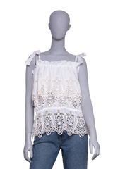 DG BLOUSE RUFFLES COTTON WHITE