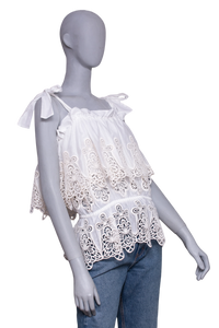 DG BLOUSE RUFFLES COTTON WHITE