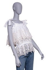 DG BLOUSE RUFFLES COTTON WHITE