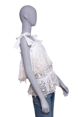 DG BLOUSE RUFFLES COTTON WHITE