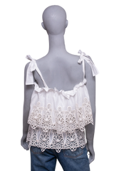 DG BLOUSE RUFFLES COTTON WHITE