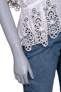 DG BLOUSE RUFFLES COTTON WHITE