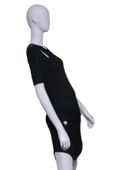 BALMAIN DRESS SHOULDER CUTOUT BLACK