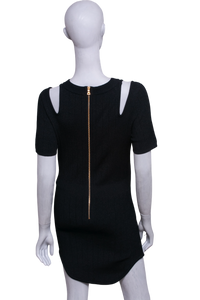BALMAIN DRESS SHOULDER CUTOUT BLACK