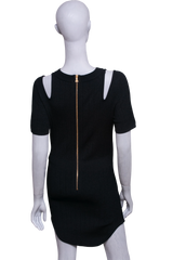 BALMAIN DRESS SHOULDER CUTOUT BLACK
