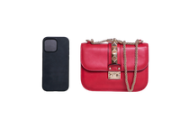 VALENTINO GLAM LOCK SMALL RED SHOULDER