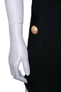 BALMAIN DRESS SHOULDER CUTOUT BLACK