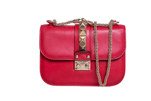 VALENTINO GLAM LOCK SMALL RED SHOULDER – Troca de Luxo