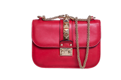 VALENTINO GLAM LOCK SMALL RED SHOULDER