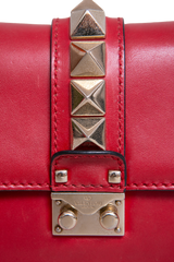 VALENTINO GLAM LOCK SMALL RED SHOULDER