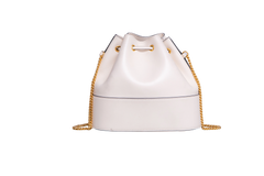 VALENTINO MINI BUCKET BAG IN NAPPA VLOGO LIGHT IVORY
