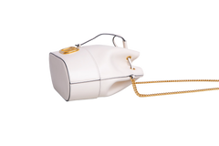 VALENTINO MINI BUCKET BAG IN NAPPA VLOGO LIGHT IVORY