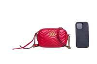 GUCCI MINI CAMERA BAG GG MARMONT RED