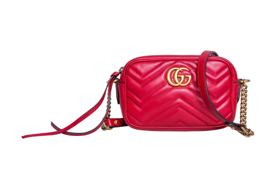 GUCCI MINI CAMERA BAG GG MARMONT RED