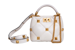 VALENTINO ROMAN STUD TOP HANDLE OFF WHITE