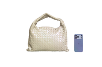 BOTTEGA HOP SMALL INTRECCIATO TRAVERTINE