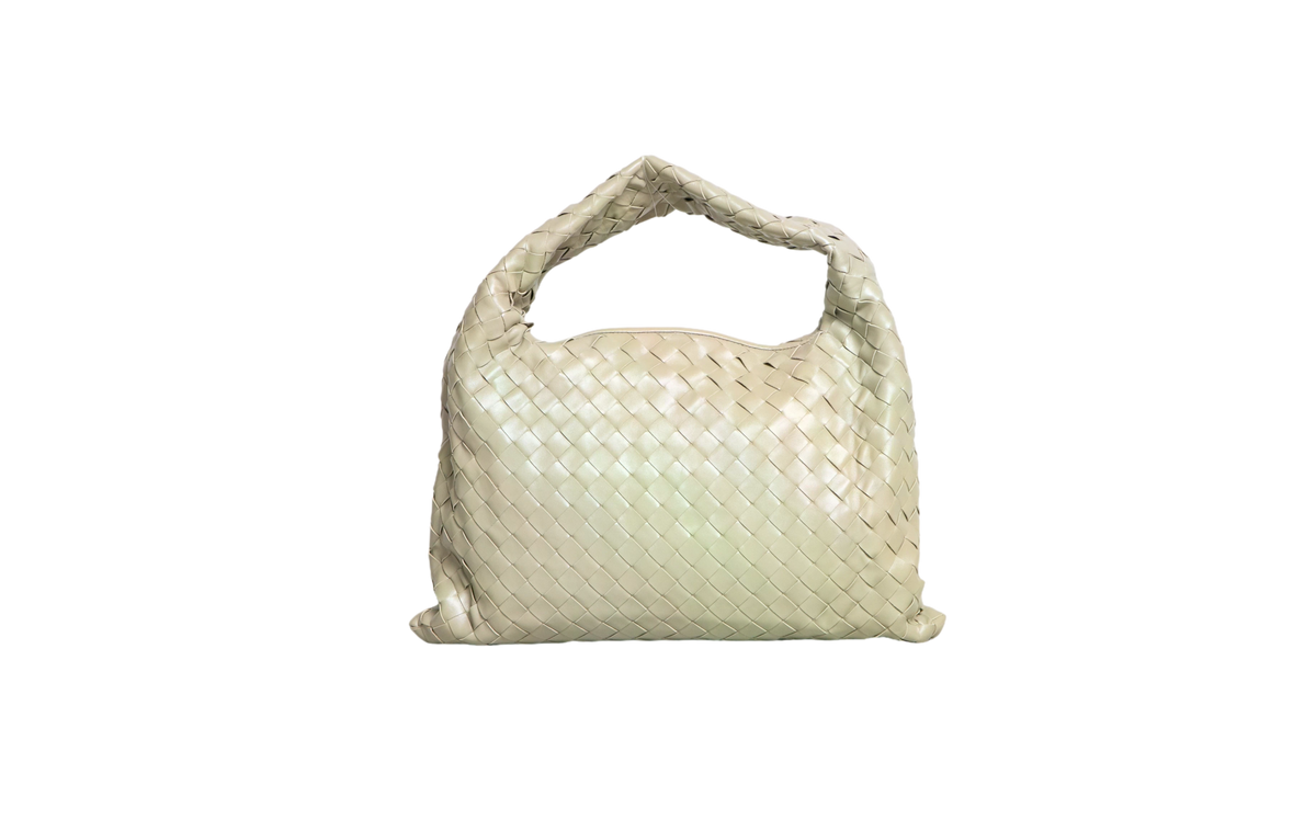 BOTTEGA HOP SMALL INTRECCIATO TRAVERTINE