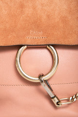 CHLOÉ BACKPACK FAYE SMALL SUEDE CALFSKIN OLD PINK