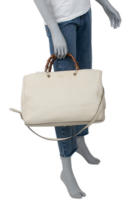 GUCCI BAMBOO SHOPPER TOTE OFF WHITE