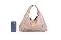 GUCCI SOFTBIT MAXI GRAINY LEATHER TAUPE