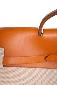 HERMÈS HERBAG ZIP 39 MM TOILE VACHE CALFSKIN NATURAL