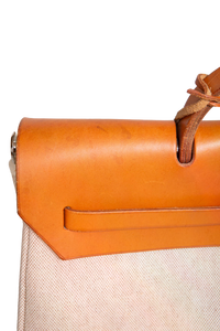 HERMÈS HERBAG ZIP 39 MM TOILE VACHE CALFSKIN NATURAL