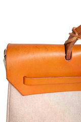 HERMÈS HERBAG ZIP 39 MM TOILE VACHE CALFSKIN NATURAL