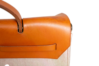 HERMÈS HERBAG ZIP 39 MM TOILE VACHE CALFSKIN NATURAL