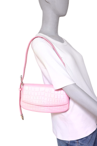 BALENCIAGA GHOST SLING CROCO EMBOSSED PINK