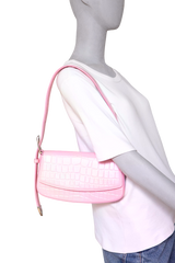 BALENCIAGA GHOST SLING CROCO EMBOSSED PINK