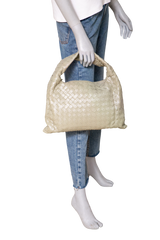 BOTTEGA HOP SMALL INTRECCIATO TRAVERTINE